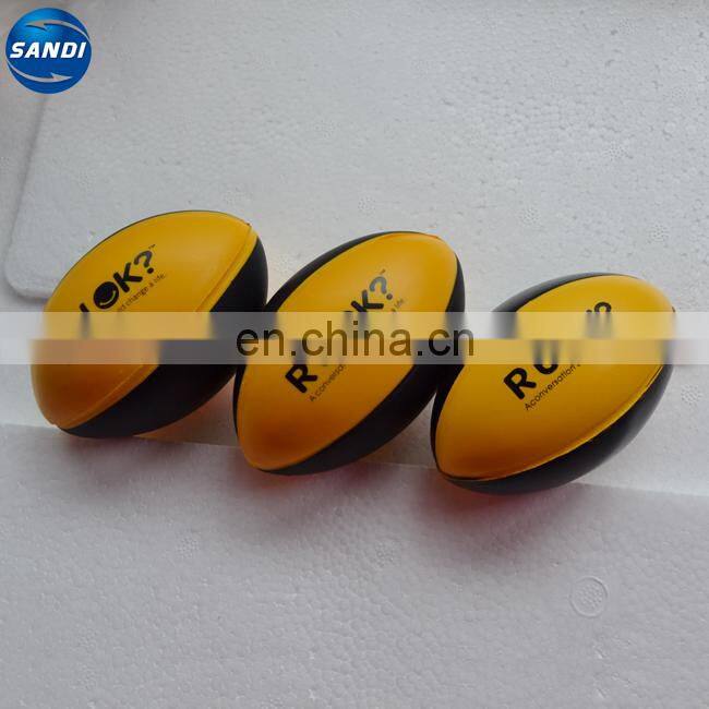 Custom LOGO printed rugby anti stress pu ball
