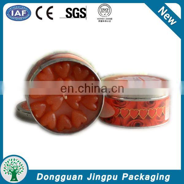 wholesale custom printed emboss small round new scented soy candle tin box