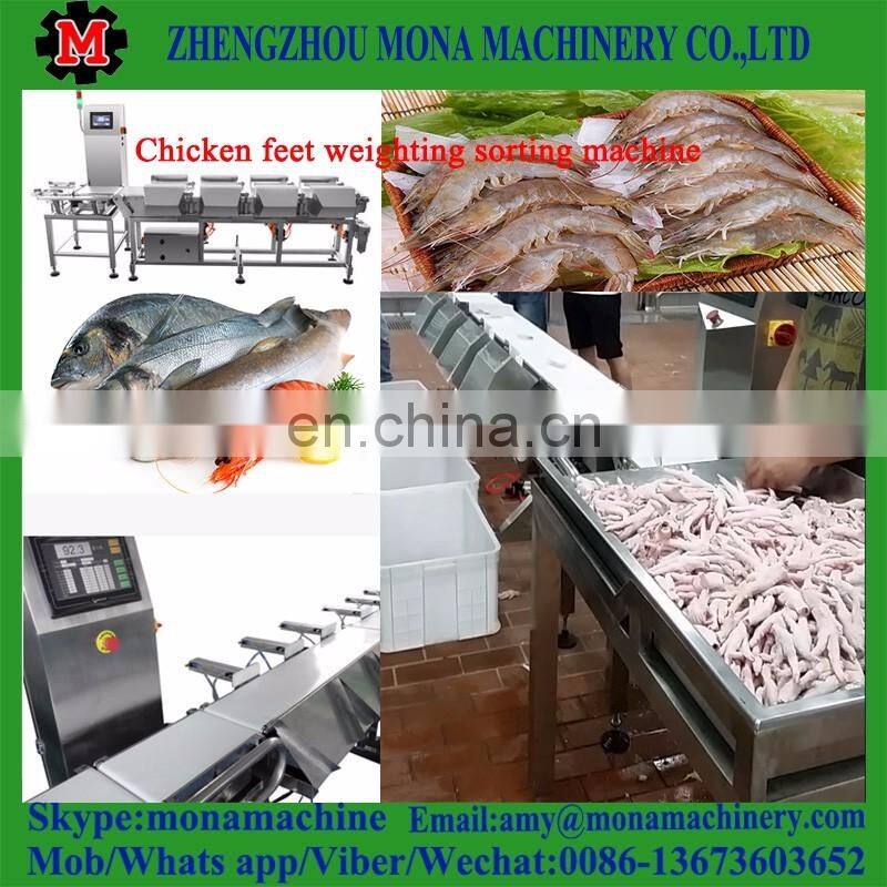 automatic weight sorting /grading machine fo chicken parts / chicken drumstick/ chicken feet