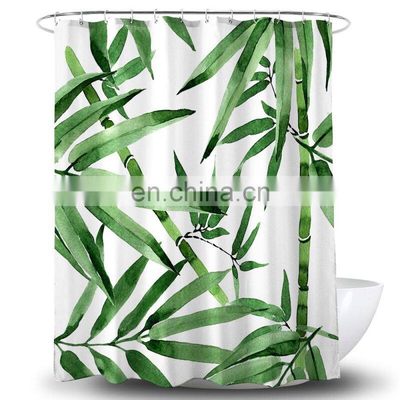 OEM custom printed 100% polyester waterproof custom designer shower curtain