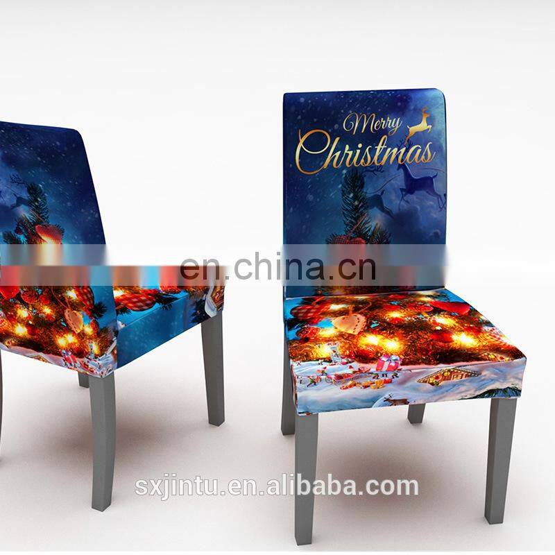 Christmas trees home decoration blue wedding decoration universal back chair covers swag