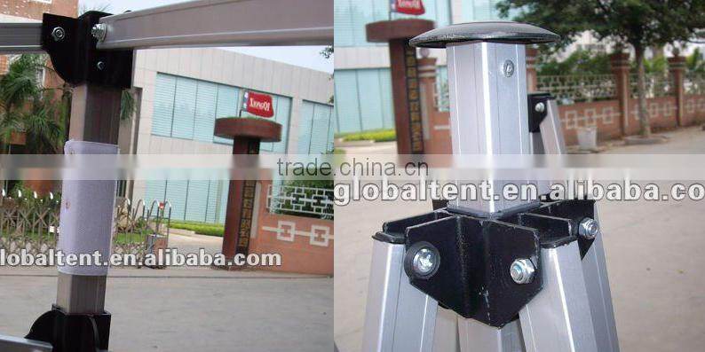 Aluminum Pop Up Tent 3x6m ( 10ft X 20 ft) with Blue & White Canopy & Valance(Unprinted), 4 full walls with windows & door