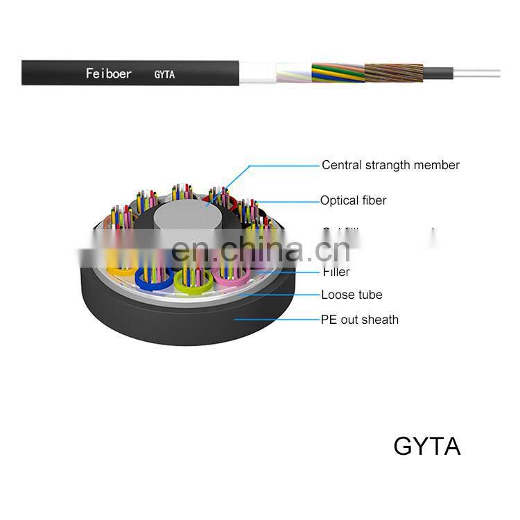 Outdoor GYTS/GYTA/GYFTY 2 4 6 8 12 24 36 48 72 96 144 288 Core G652D Single Mode Armored Optic Fiber Cable