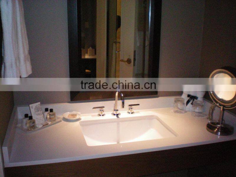 White Quartz Vanity Tops for USA Hospitality Project