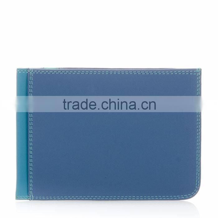 simply designed and utterly practical colorful genuine leather compact pocket wallet ID business name card holder