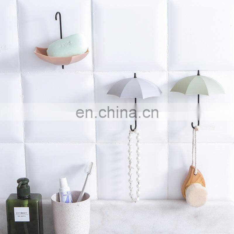 3Pcs/set Creative Umbrella Shape Wall Hook Colorful Key Holder Hanger Holder Wall Hook home Accessories