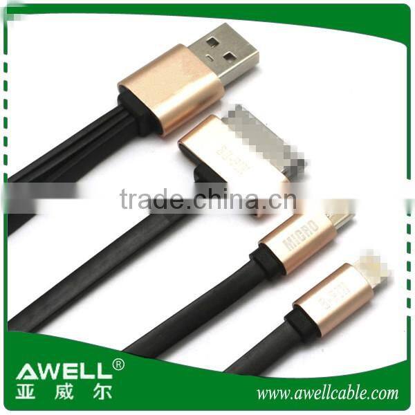 2016 new high quality fabric braided mobile phone usb charger 2 in 1 usb splitter cable