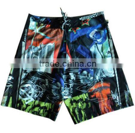 New men's surfing plaid swim trunks