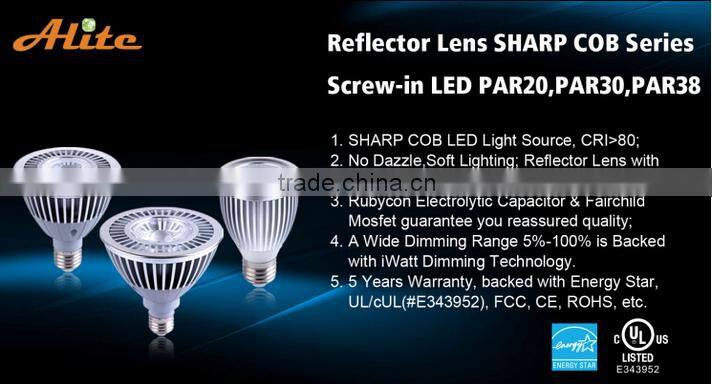 Europe market 12w par30 led lightings spotlight ce rohs ul