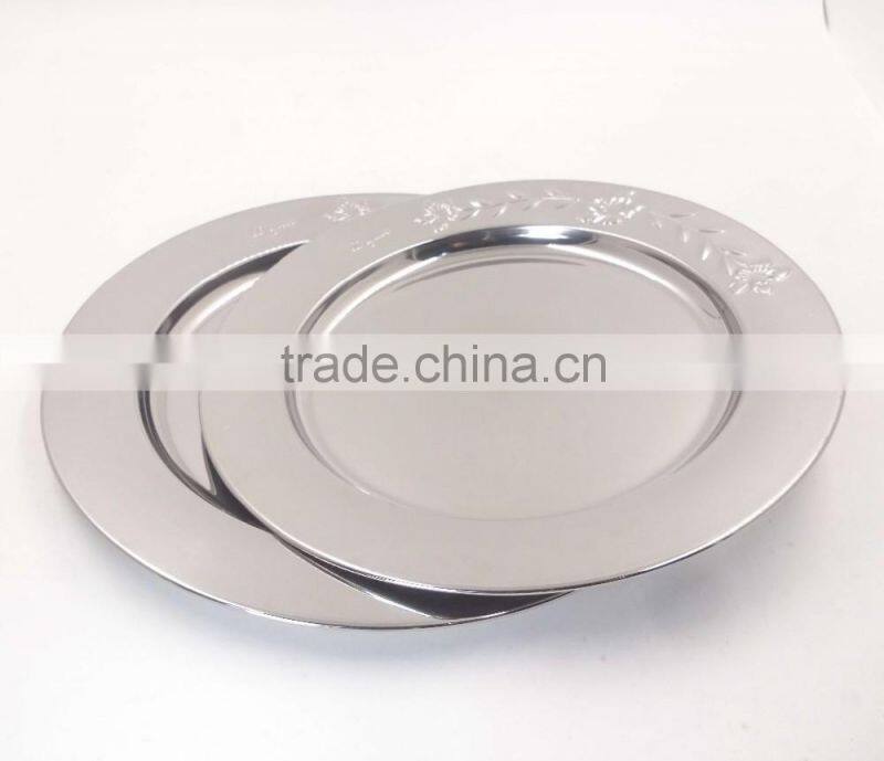 New Design Stainless steel Mirror Dish plate Food Plate
