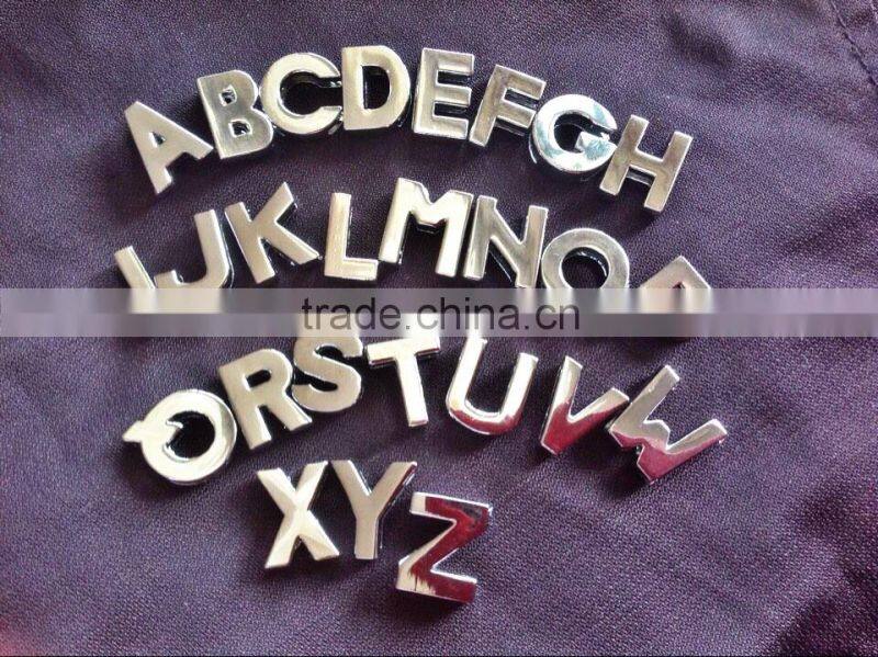 All Sufficient Polished High Quality personalized Zinc Alloy Metal DIY Plain slide alphabet letters