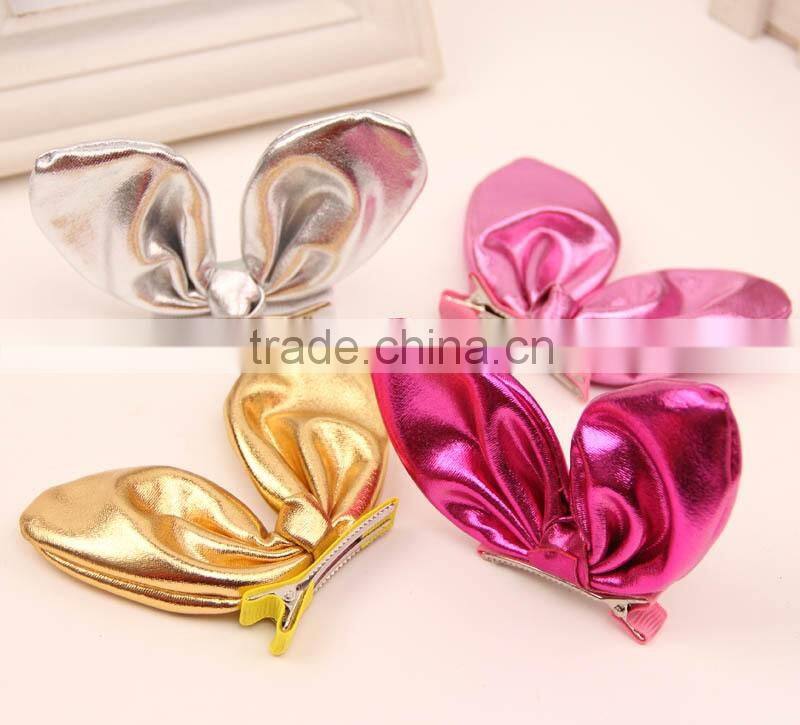 European baby children hair accessories hot sale girl rabbit ear hairpin cute baby girl barrettes