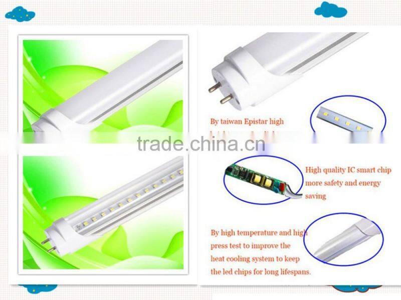 Super high efficiency 130lm/w LED lighting tube 6w 13w 16w T8 led tube with PC cover