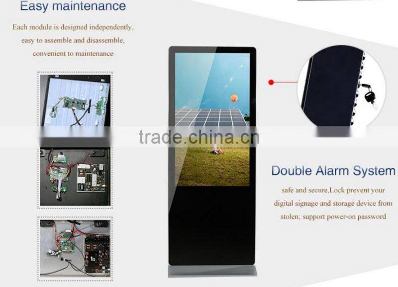 42",46'',47",50",55",65"42 inch floor standing Outdoor Advertising Player/lcd digital signage with high brightness 2000cd/m2