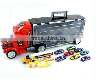 Advanced Portable alloy car,simulation alloy trailers,alloy toy diecast model car with 8 alloy cars
