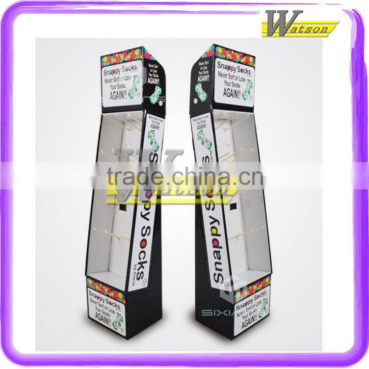 Promotional chocolate paperboard Hook Floor Display shelf for store
