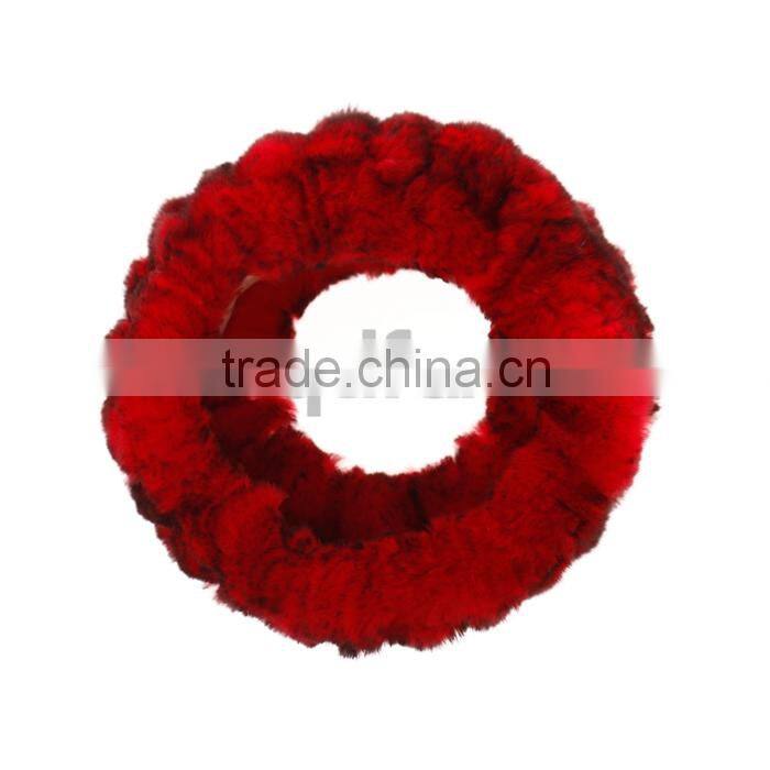 QD30440 Lady New Design Warmer Real Rex Rabbit Fur Scarf