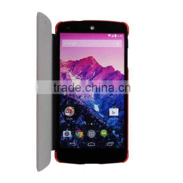 High quality Ultra thin Leather Flip Case Cover Pouch for Mobile Phone LG Nexus 5