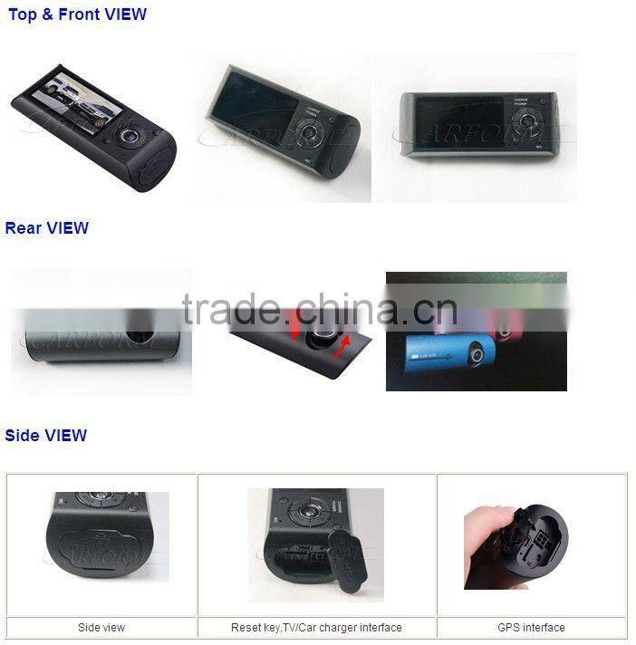 dual view car camera buit in gps