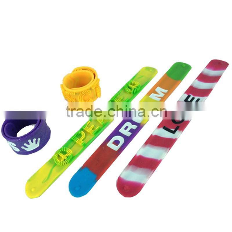 Shinerin online shopping silicone rainbow pvc slap bracelet