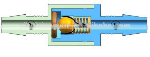 1/4" PVDF/Vtion (Long hose barb) Valve SCV1604DVL