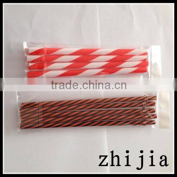 Colorful plastic wrapped straws