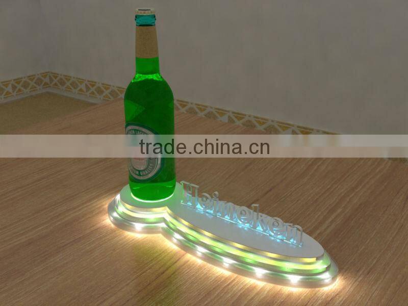 spirits promotion Acrylic bottle glorifier led lighting display shelf