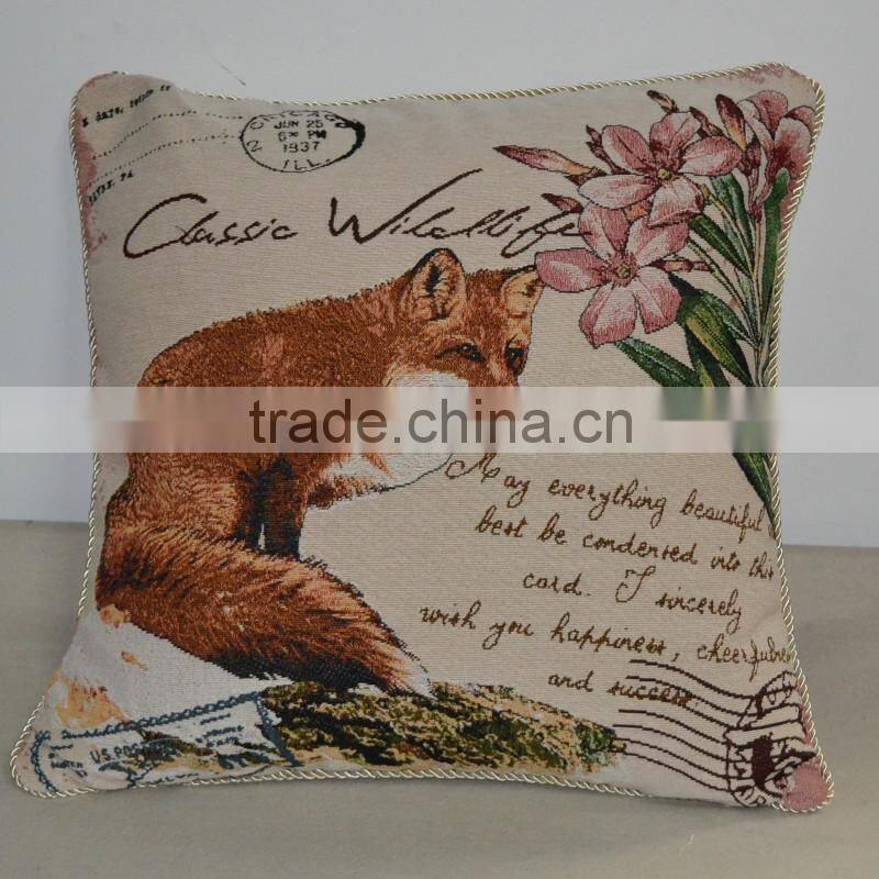 PLUS different design cushion cover, vivid fox jacquard pillow cover