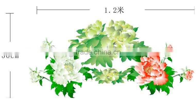 "The Peonies" PVC Wall Stickers, Removable Flower Wall Stickers 1/3