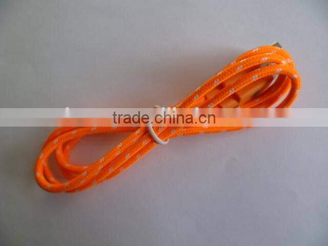 Smiley micro lighting cable with cotton thread