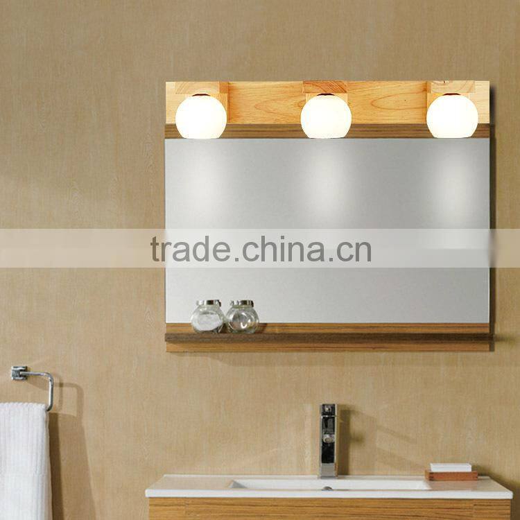 LT-M hotel Polished chrome decorative mirror Wall Lamp with glass shades