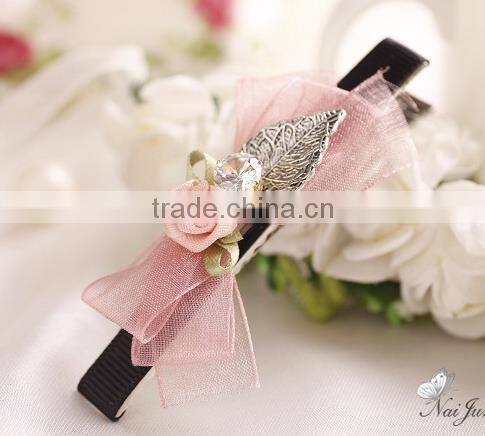 newest decorative hair bow flower hair clip bridal hair accessories