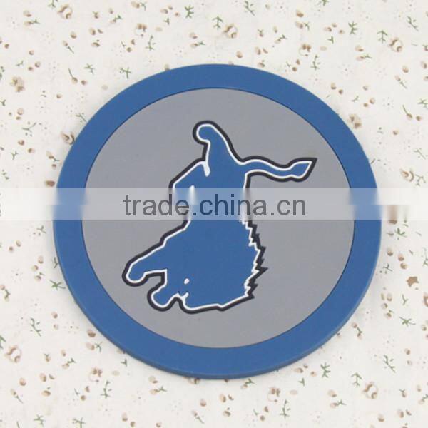 Factory Custom 2015 Hot Resistant Soft PVC Tea Cup Coaster