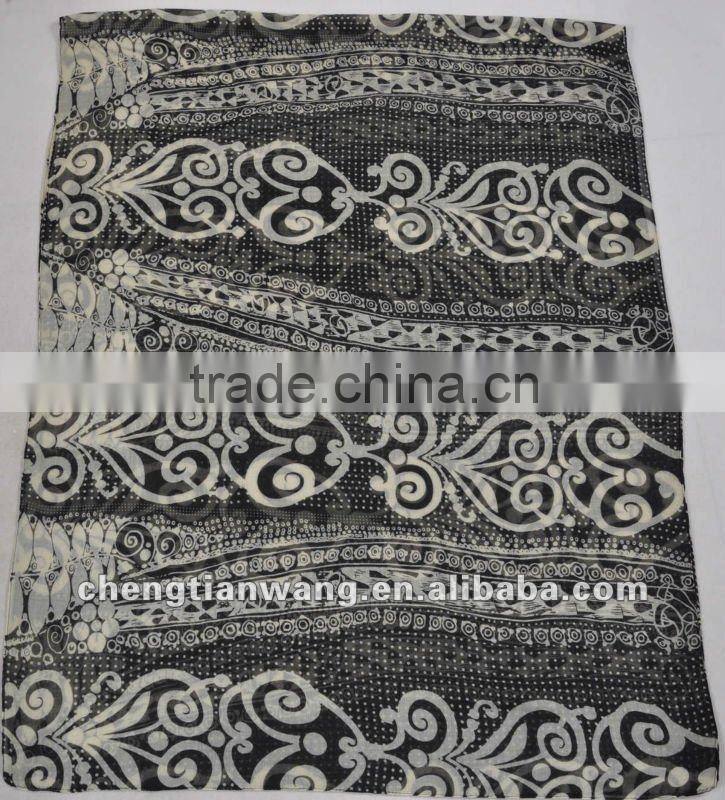 100% polyester lace print scarf