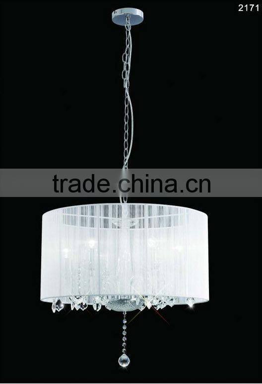 White and black lampshade Modern crystal chandelier lighting
