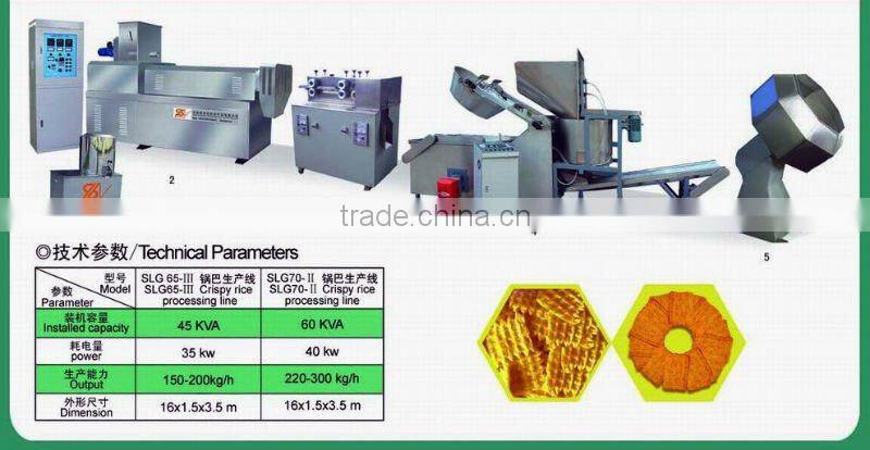 Export full-automatic crispyrice,snack food processing line/machinery/machine for leisure time with 150-300kg/h output