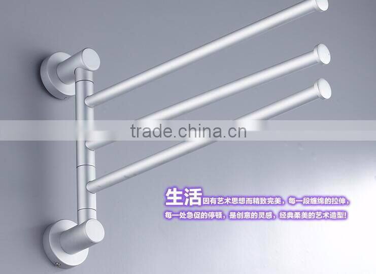 New 3 Swivel Bars Aluminium Wall Mounted Bathroom Towel Rail Rack Bath Room Holder Hanger Lowest Price