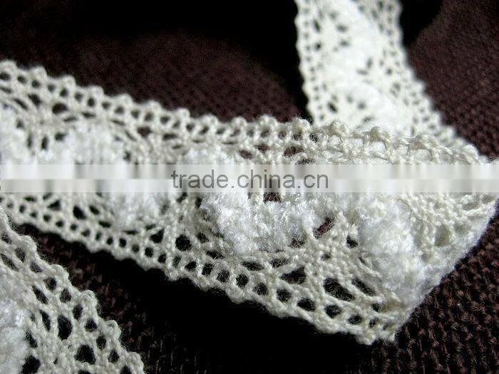 2.7cm Crochet Cotton Lace with lint for packing band wave design