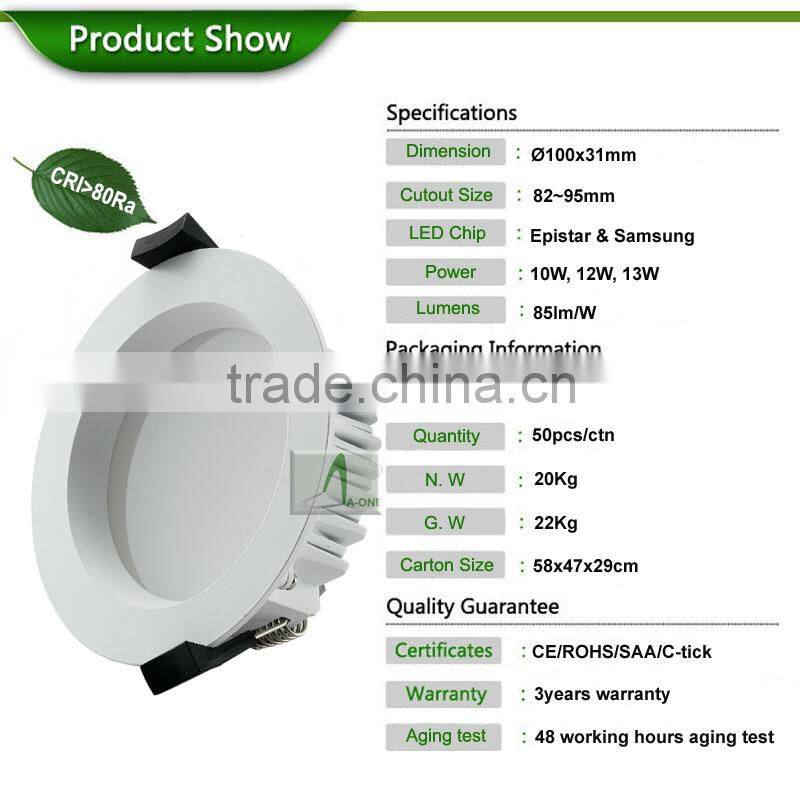 4 inch 90mm cutout color changeable SMD recessed led downlight SAA Australia standard