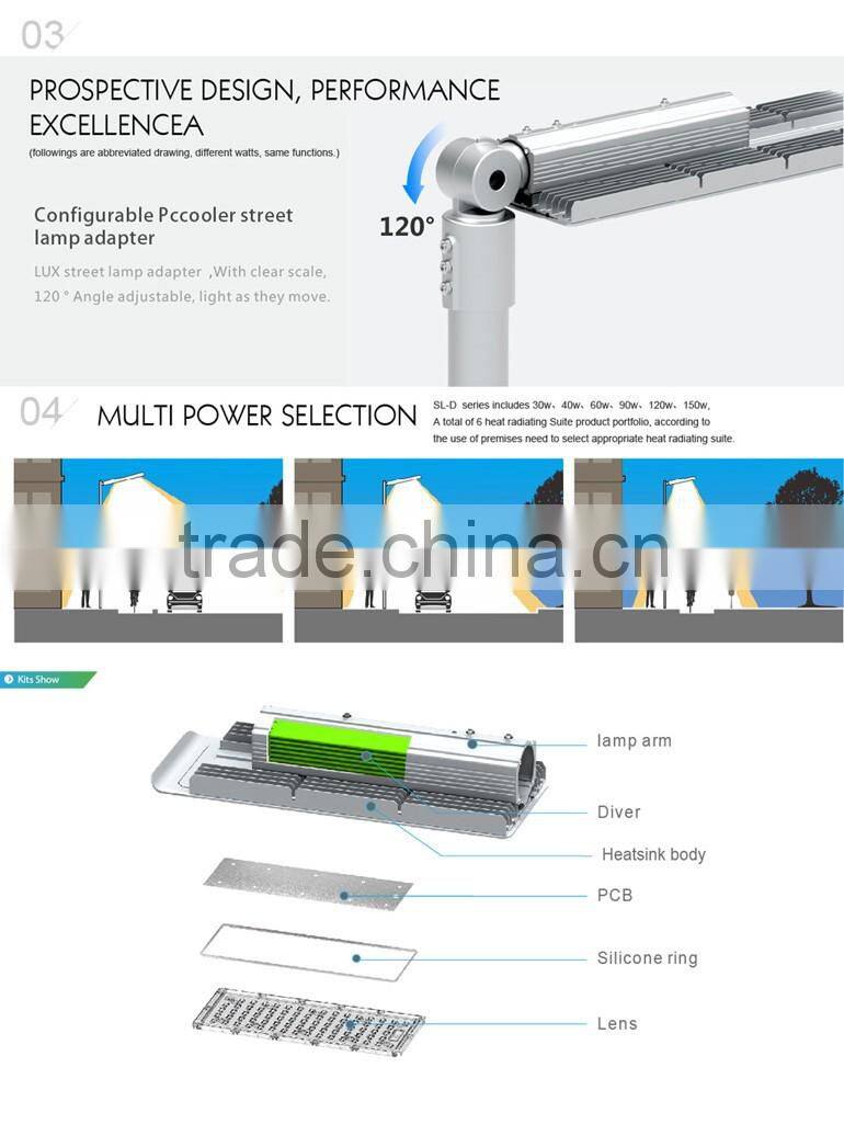 Super Slim Design, Nichia LED, 100-140lm/W, Promotional Price, 2016 CE Rohs Approved, Meanwell Driver 90W LED Street Lighting
