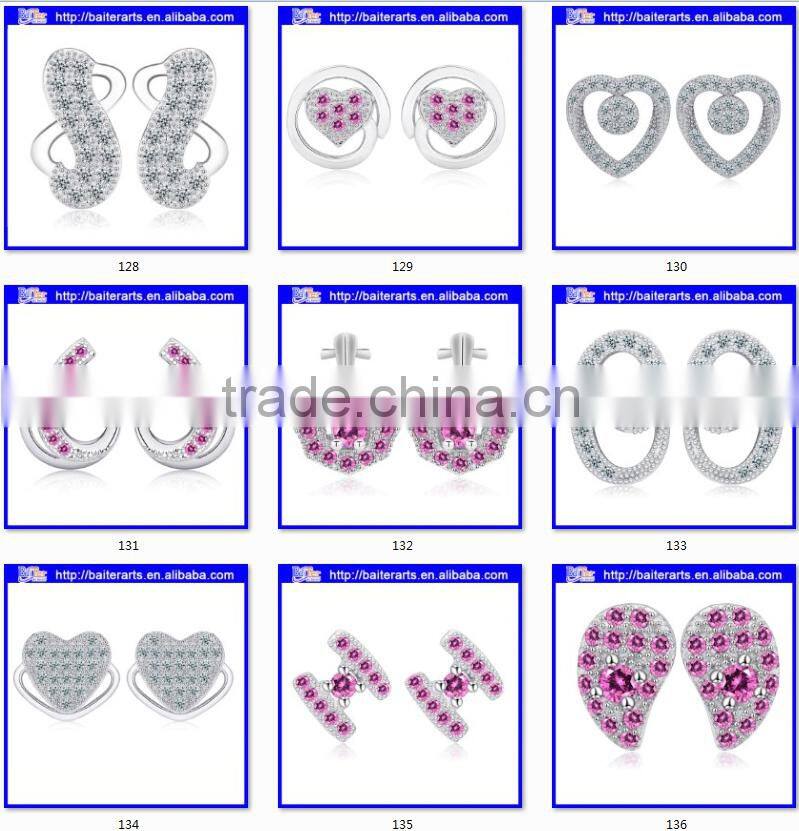 Alibaba jewelry alloy blue crystal single stone earring designs