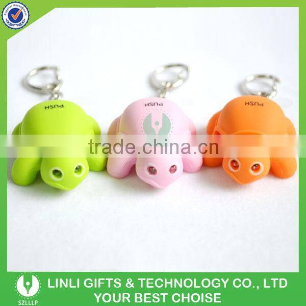Souvenir Flashlight Sound Rubber Keychain Turtle