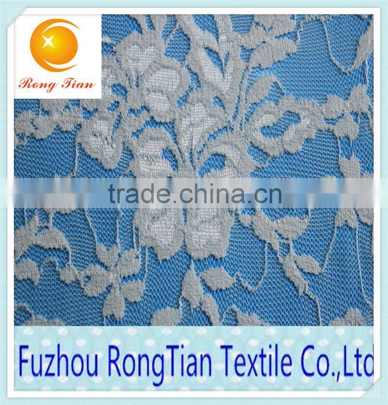 Fashional stetch mesh jacquard lace fabric for bridal dress