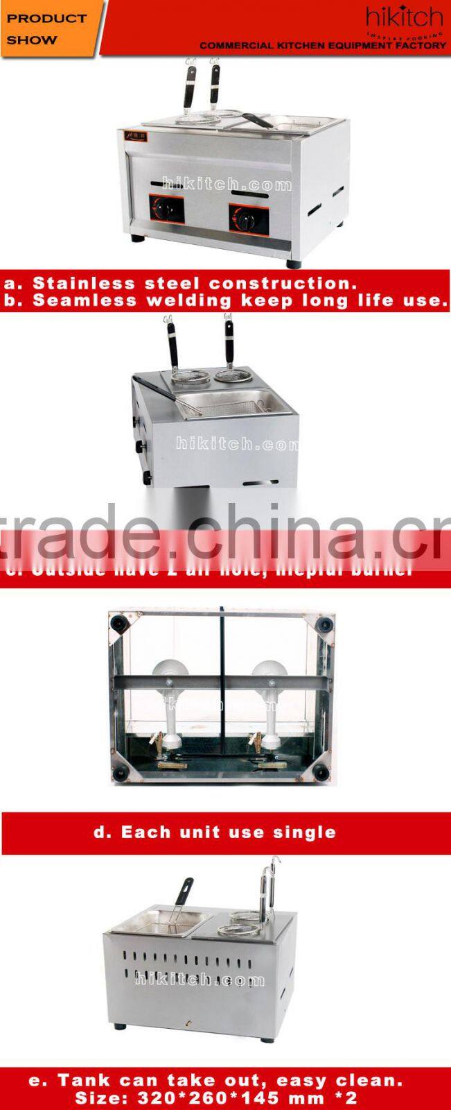 Stainless steel LPG gas pasta cooker / deep fryer machine in Guangzhou
