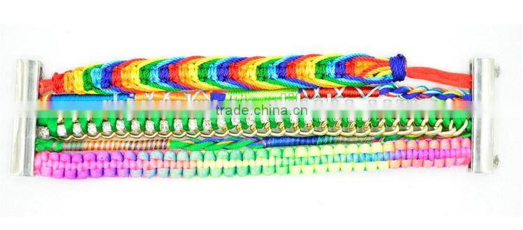 2015 New Arrival Fashion handmade braided brazil style French magnetic clap friendship zircon bracelets