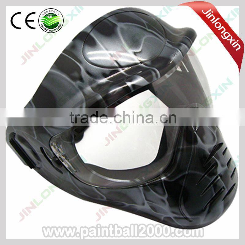 Airsoft mask Black Snake Pattern Anti Fog single lens paintball mask