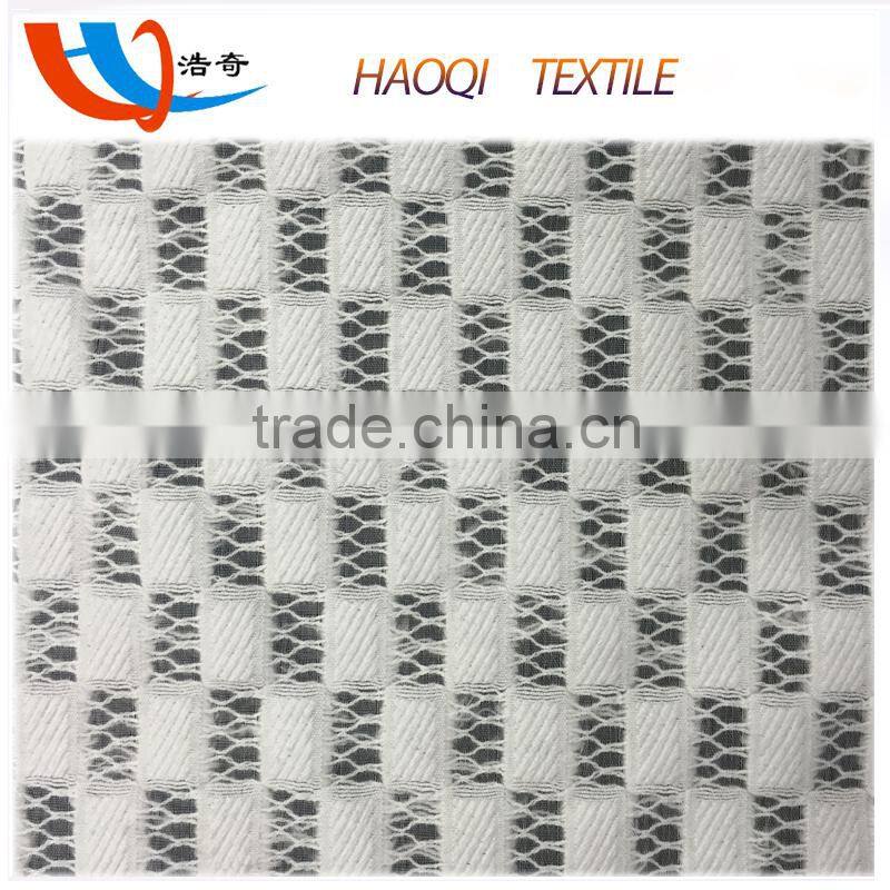 gird jacquard pattern 30% nylon and 70% cotton yarn fabric for girls dress