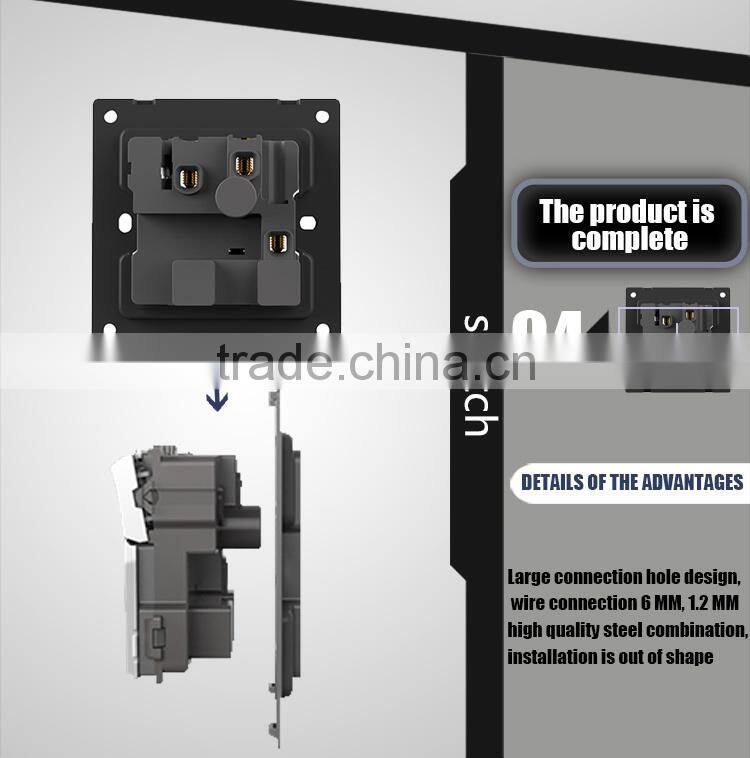 2016 Hot Design PC White touch delay wall switch