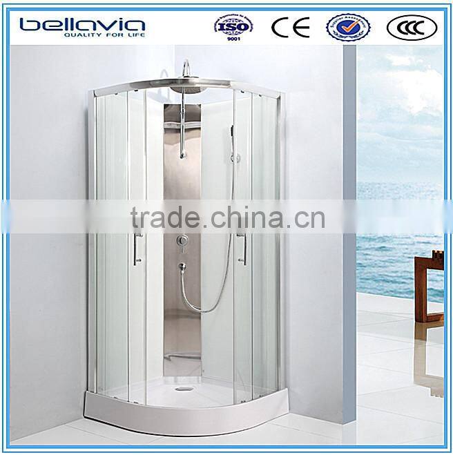 ABS material tray type with 3 sided shower enclosure