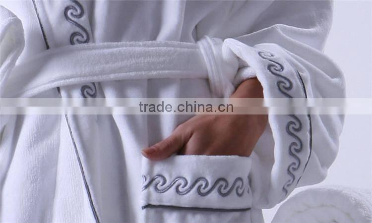 LinenPro Eliya Custom Made Kimono Waffle Weave Bath Robe Thin Cotton White Wholesale Bathrobe for High End Hotel